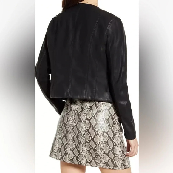 BlankNYC Record Breaker Collarless Vegan Leather Moto Jacket Sold at Revolve - Picture 2 of 7